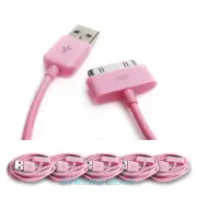 5 PCS USB SYNC DATA POWER CHARGER CABLE IPAD IPHONE IPOD CLASSIC TOUCH NANO PINK