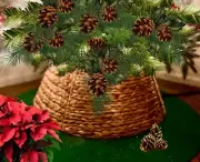 Christmas Tree Rattan Collar For Artificial Trees, Woven Wicker