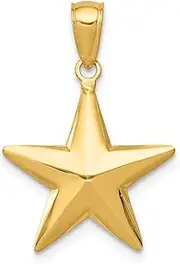 [Diamond2Deal] Women's 14k Yellow Gold 3-D Star Pendant