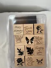 STAMPIN' UP Two-Step Stampin' Simple Sketches RETIRED Set of 12 Flowers Leaves
