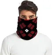 [Caihoyu] Winter Neck Gaiters for Men and Women Thick Windproof Scarves Gaiter Mask Cold Weather Running Diagonal Buffalo Plaid Tartan Check Red Black, Multicolor