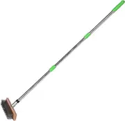Stainless Steel Scrub Brush: 1.2m Heavy-Duty Wire Bristle Brush for Tough Stains - Outdoor Use on Decks Patios & Concrete - Commercial Cleaning Tool