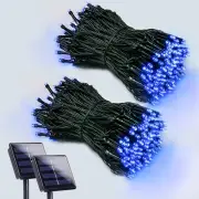 2-Pack 200 LED Solar String Lights Outdoor, Solar Christmas Lights with 8 Lig...