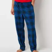 St Johns's Bay PJ Bottoms Mens Blue/Plaid - L- NEW