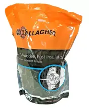 Gallagher W Wood Wooden Post Claw Insulator 25 pack Black Electric Fence G673044