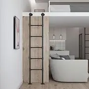 Bunkbeds Ladder Only Step Ladders 3 4 5 6 Steps - for Bunk/Rv/Cabin Beds, Safety Metal Bed Ladder with Tread Cover & Hardware, Black White Angled Ladders, Tall 70 69 67 63 59 55 51