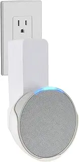 [Sintron] Speaker Wall Mount for Real Pop, Space Saving Mount, No Drilling Required, Integrated Cable Management, for Living & Bedroom, Kitchen, Bathroom, Compatible with Google Nest (White)