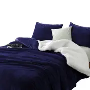 Midnight Plush Teddy Sherpa Quilt Cover Set