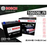 在飛比找蝦皮購物優惠-全動力-BOSCH 博世 日規 電池 起停系統 105D26