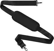 [CaseBuy] Universal Shoulder Strap Replacement Luggage Duffle Bag Strap Detachable Soft Padded Adjustable Belt with Metal Swivel Hooks Compatible Duffel Briefcase Computer Bags Laptop Case Messenger Bag, Black