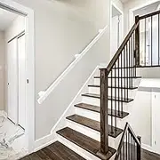 Modern Hand Railings for Stairs Indoor Outdoor Wall Mount Support Handle, White Wrought Iron Staircase Handrail Safety Grab Bar Complete Kit for Home,Lofts,Guardrail(10ft/300cm)