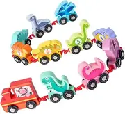 Vaguelly 1set Dinosaur Numbers Blocks Toy Educational Train for Early Learning Promotes Cognition and Imagination Safe for Toddlers and