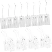 NAMOARLY 100pcs Elastic Tag Tags Strung Small Clothing Blank Jewelry Jewelry Display Cards Signs Labels for Clothes Labels Pricing for Retail White Paper