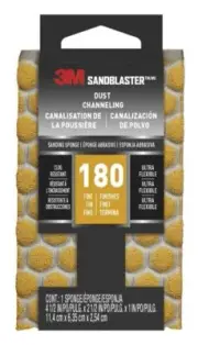 3M SandBlaster DUST CHANNELING Sanding Sponge, 20907-180-UFS ,180 grit, 4 1/2 in