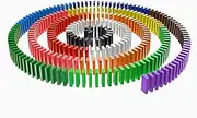 AQSXO 12 Colors Bulk Dominoes, Wooden Domino Blocks, for Kids Birthday Party Favor Kids Racing Toy Game, Building and Stacking Toys 120pcs.