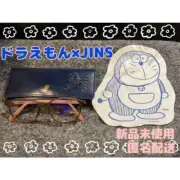 Doraemon x JINS Eyeglasses Brand new unused Case & Glasses Cleaning Cloth Bl