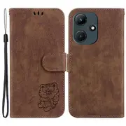 For Infinix Hot 30i Cute Tiger Imprint Anti-scratch Phone Case Leather Wallet Foldable Stand Cover