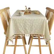 Tablecloth Table Cover Flower Pattern Dining Embroidry Table Cloth Tassel Daisy 140 X 180