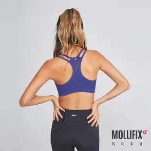 【Mollifix 瑪莉菲絲】A++活力自在雙肩帶舒適BRA、瑜珈服、無鋼圈、開運內衣(經典藍)