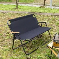 在飛比找樂天市場購物網優惠-雙人戶外折疊椅便攜式透氣牛津布鐵藝靠背椅露營椅子野餐沙灘椅