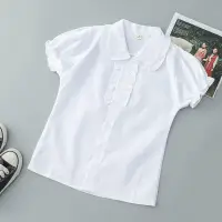 在飛比找蝦皮購物優惠-夏季男孩孩短袖白襯衣學生裝男童中大童短袖白襯衫 表演服