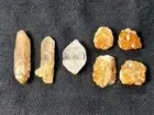 Mix Flat Of Spessartine Garnet, Red Rutile Quartz and Window Quartz Crystal Flat