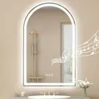 32"X20" Led-Bathroom-Mirror-With-Lights, Wall-Mounted with Bluetooth Speaker