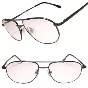 Classic 90s Vintage Black Square Aviation Bifocal 1.75 Reading Glasses Reader