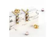 Triple Zircon Cluster Stud Earrings In Gold
