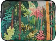 Laptop Sleeve Case 13-14 Inch Cool Computer Bag Tropical Rainforest Art Green Laptop Carrying Case with Zipper for Computer