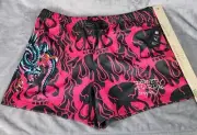 Ed Hardy Mens XL Pink Shorts Panther Design Mesh Style NEW
