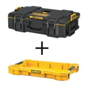 DEWALT Toughsystem 2.0 Small Tool Box and 2.0 Shallow Tool Tray Plastic Black