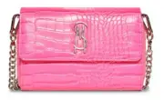 Steve Madden Women's Bcarina Quilted Crossbody Wallet Hot Pink Silver