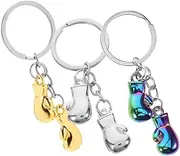 Milisten 3Pcs Durable Metal Fitness Keychain Mini Retro Boxing Gloves Pendant for Gym Lovers for Car Keys and Backpack Charms Show Your Passion for Boxing