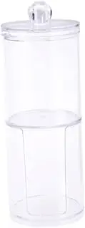 Round Storage Container Makeup Containers Pink Pump Bottles Round Canister Cotton Swabs for Makeup Desk Dispenser Clear Container Storage Containers Cotton Swab Organizer Ciieeo