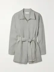 [Rivet Utility] Rivet Utility - + Net Sustain Trendsetter Belted Linen Playsuit - Gray - large large Gray