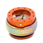 NRG Aluminum Steering Wheel Quick Release Adapter Gen 2.1 Orange/Neo Chrome Ring