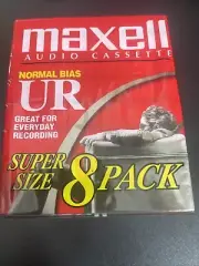New & Sealed MAXELL Blank Audio Cassette Tapes Normal Bias 8 Pack UR 60 Minutes
