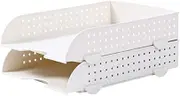 Desktop File Organizer Plastic Three Layer File Tray Stackable File Rack for Desk Organization and Storage, Drawer Type File Sorter and Letter Tray for Office and Home Use
