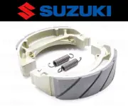 Set of (2) Suzuki Water Grooved FRONT Brake Shoes and Springs #54401-43830