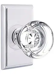 Emtek 8221GTUS26 Privacy, Rectangular Rosette, Georgetown Knob, Polised Chrome