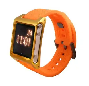 丁丁 蘋果 iPod nano6 矽膠錶帶 全方框金屬框架保護 無損機身 錶帶 NANO6 替換腕帶