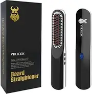 Beard Straightener for Men, Beard Straightening Comb with Cordless/Mini Size/Automatic Shut-Off/Scald Protection for Travel, Home, Dating, Meeting, Camping etc