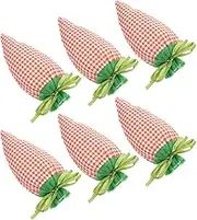 BESTOYARD 6Pcs Carrot Shaped Drawstring Bags for Easter Party Supplies for Candy Treats Egg Hunts Birthdays Weddings and Spring Celebrations present Pouches