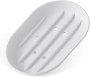 Bathroom Soap Dishes Dish Holder Stand Saver Tray Case for Shower-Silicone Rubber Drainer Dishes for Bar Soap Sponge Scrubber Bathroom Kitchen Sink-Di
