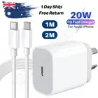 For iPhone 14 13 11 Pro Max 8 20W Power Adapter USB Type-C Fast Charger PD Cable