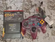 Nintendo 64 ED64 Plus Game Save Device Cartridge Emulator MISC0304 w/ Controller