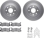Dynamic Friction Company Rear Geospec Brake Rotors with 5000 Advanced Brake Pads includes Hardware 4512-99003
