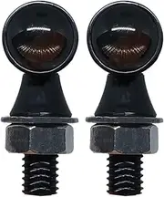 Motorcycle Led Turn Signal Lights Super Mini Metal Bullet Indicators Smoke Projection Lens Amber Lights For Chopper Bobber Cafe Racer Black