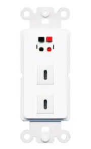[3 Ports] SPEAKER 2 USBC Rocker Wall Plate White